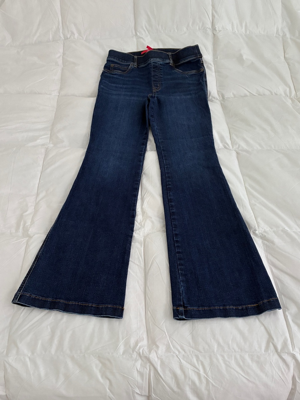 SPANX Stretch Wide Leg Jeans Dark Wash Size Large